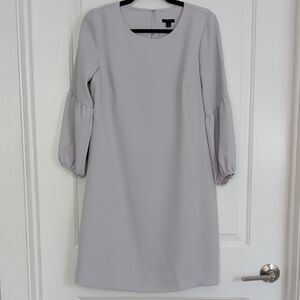 Ann Taylor Light Gray Chiffon Dress